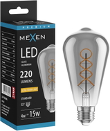 Mexen Vintis żarówka filament spirala LED E27, ST64, 4W, Ciepła - 2200K, 220 lm, smoke - L162-E27-0422-70