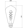 Mexen Vintis żarówka filament spirala LED E27, ST64, 6W, Ciepła - 2200K, 350 lm, smoke - L162-E27-0622-70