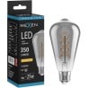 Mexen Vintis żarówka filament spirala LED E27, ST64, 6W, Ciepła - 2200K, 350 lm, smoke - L162-E27-0622-70