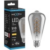 Mexen Vintis żarówka filament spirala LED E27, ST64, 6W, Ciepła - 2700K, 510 lm, smoke - L162-E27-0627-70