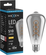 Mexen Vintis żarówka filament spirala LED E27, ST64, 6W, Ciepła - 2700K, 510 lm, smoke - L162-E27-0627-70