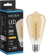 Mexen Vintis żarówka filament spirala LED E27, ST64, 4W, Ciepła - 2200K, 360 lm, amber - L162-E27-0422-50