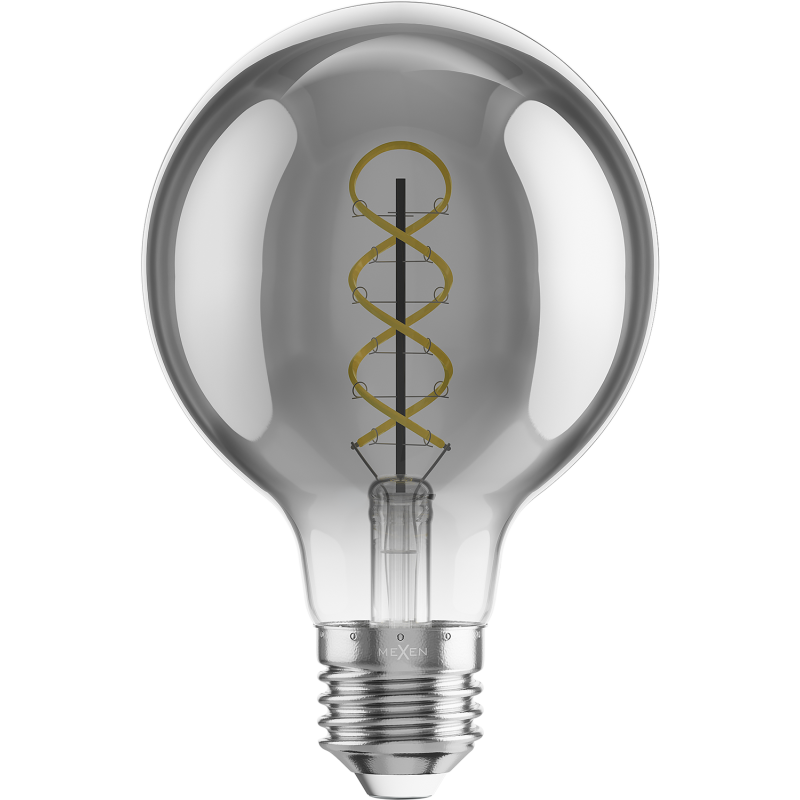 Mexen Vintis żarówka filament spirala LED E27, G80, 6W, Ciepła - 2200K, 350 lm, smoke - L165-E27-0622-70