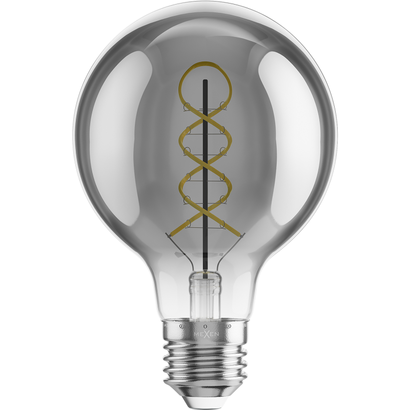 Mexen Vintis żarówka filament spirala LED E27, G80, 8W, Ciepła - 2200K, 450 lm, smoke - L165-E27-0822-70