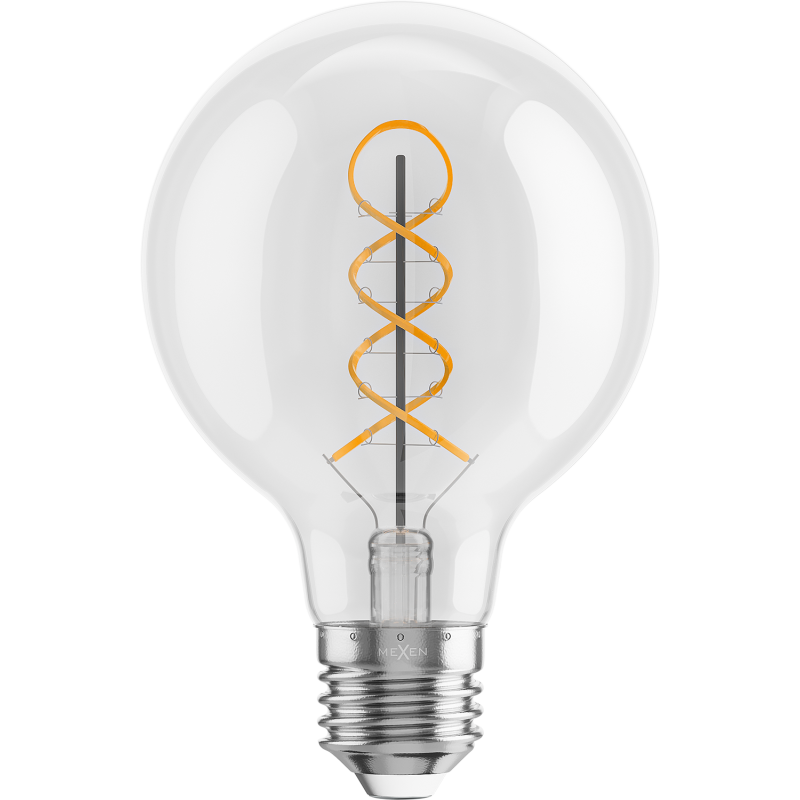Mexen Vintis żarówka filament spirala LED E27, G80, 8W, Ciepła - 2700K, 750 lm, clear - L165-E27-0827-00