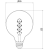 Mexen Vintis żarówka filament spirala LED E27, G95, 6W, Ciepła - 2200K, 530 lm, amber - L167-E27-0622-50