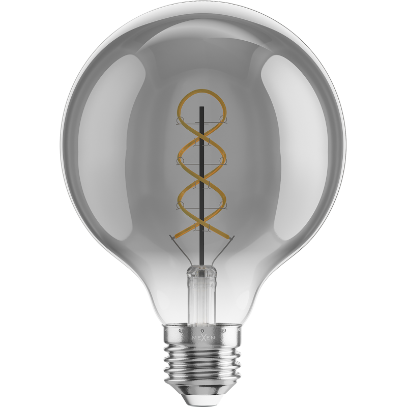 Mexen Vintis żarówka filament spirala LED E27, G95, 6W, Ciepła - 2700K, 510 lm, smoke - L167-E27-0627-70