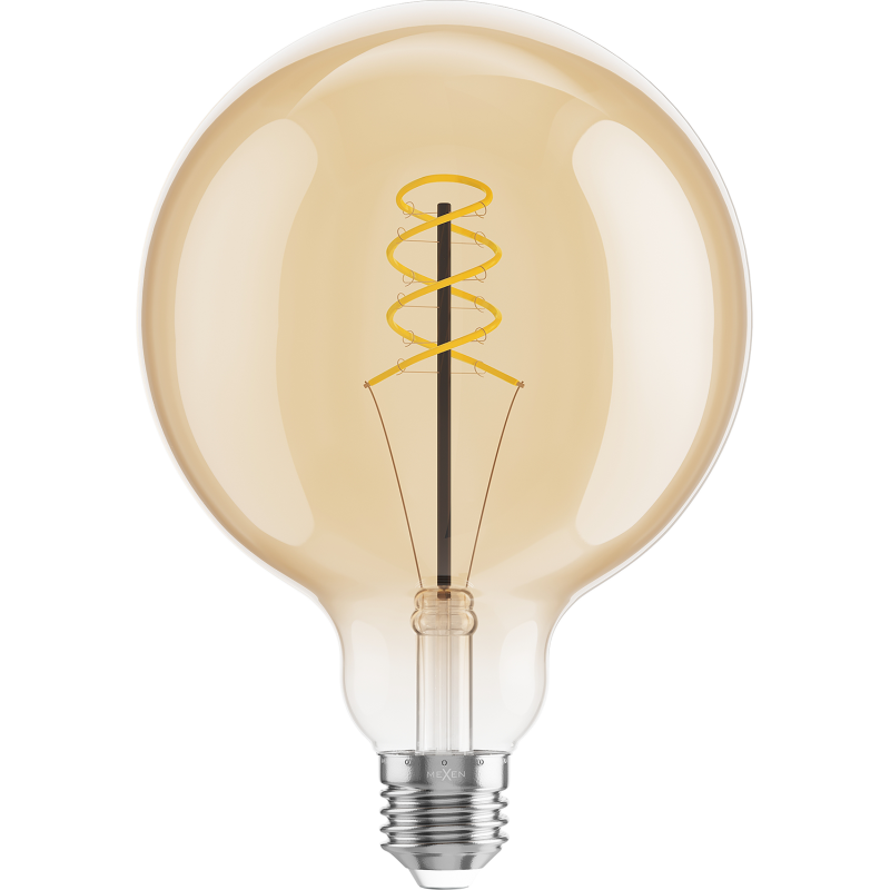 Mexen Vintis żarówka filament spirala LED E27, G125, 6W, Ciepła - 2200K, 530 lm, amber - L168-E27-0622-50