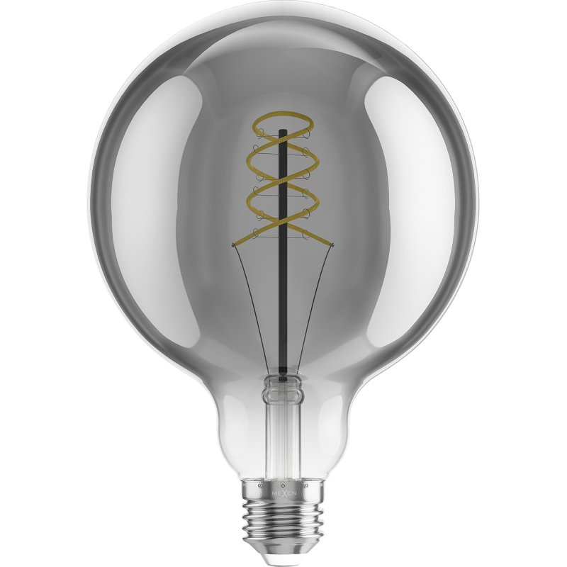 Mexen Vintis żarówka filament spirala LED E27, G125, 6W, Ciepła - 2200K, 350 lm, smoke - L168-E27-0622-70