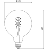 Mexen Vintis żarówka filament spirala LED E27, G125, 8W, Ciepła - 2200K, 600 lm, amber - L168-E27-0822-50