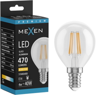Mexen Vintis żarówka filament LED E14, G45, 4W, Ciepła - 2700K, 470 lm, clear - L156-E14-0427-00