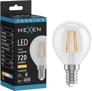 Mexen Vintis żarówka filament LED E14, G45, 6W, Ciepła - 2700K, 720 lm, clear - L156-E14-0627-00