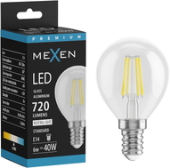 Mexen Vintis żarówka filament LED E14, G45, 6W, Neutralna - 4000K, 720 lm, clear - L156-E14-0640-00