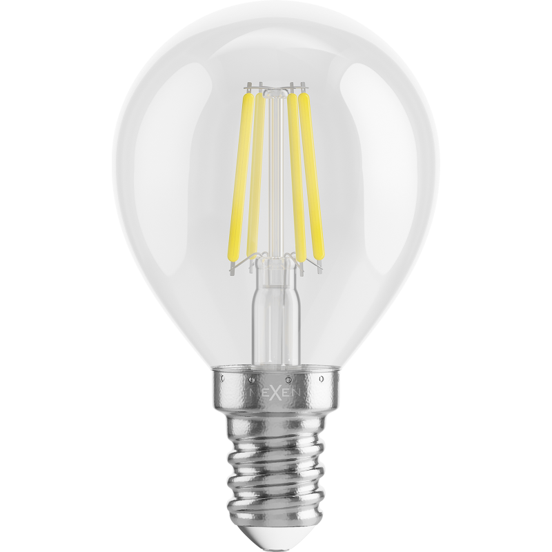 Mexen Vintis żarówka filament LED E14, G45, 4W, Zimna - 6500K, 470 lm, clear - L156-E14-0465-00