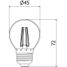 Mexen Vintis żarówka filament LED E27, G45, 4W, Ciepła - 2200K, 400 lm, amber - L156-E27-0422-50