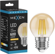 Mexen Vintis żarówka filament LED E27, G45, 6W, Ciepła - 2200K, 600 lm, amber - L156-E27-0622-50