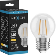 Mexen Vintis żarówka filament LED E27, G45, 2W, Ciepła - 2700K, 240 lm, clear - L156-E14-0227-00