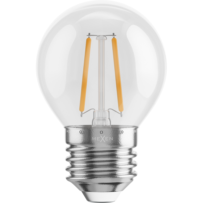 Mexen Vintis żarówka filament LED E27, G45, 2W, Ciepła - 2700K, 240 lm, clear - L156-E27-0227-00