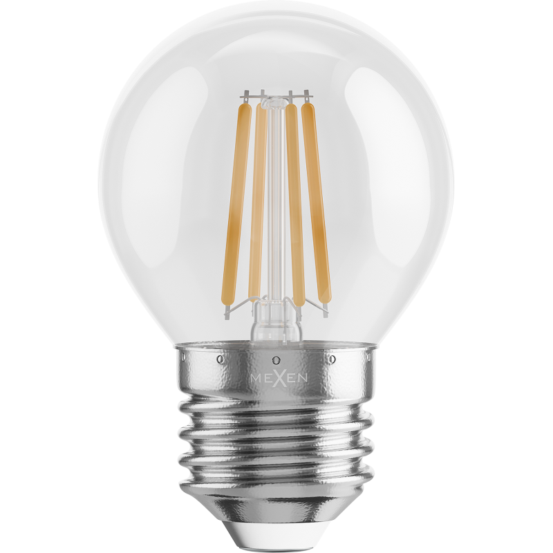 Mexen Vintis żarówka filament LED E27, G45, 6W, Ciepła - 2700K, 720 lm, clear - L156-E27-0627-00