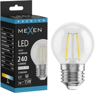 Mexen Vintis żarówka filament LED E27, G45, 2W, Neutralna - 4000K, 240 lm, clear - L156-E14-0227-00