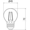 Mexen Vintis żarówka filament LED E27, G45, 2W, Neutralna - 4000K, 240 lm, clear - L156-E14-0227-00