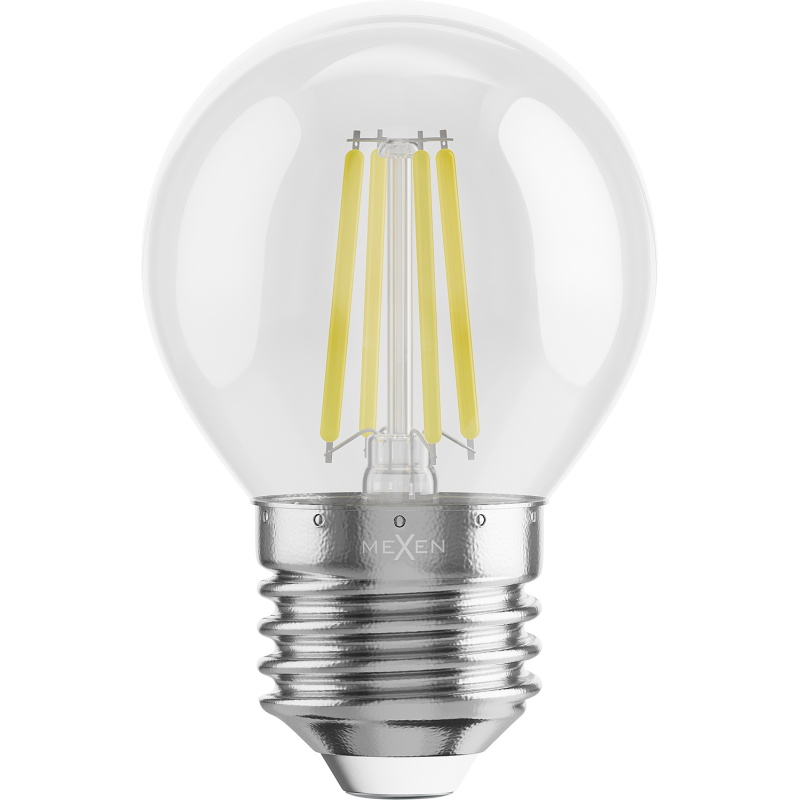 Mexen Vintis żarówka filament LED E27, G45, 4W, Zimna - 6500K, 470 lm, clear - L156-E27-0465-00