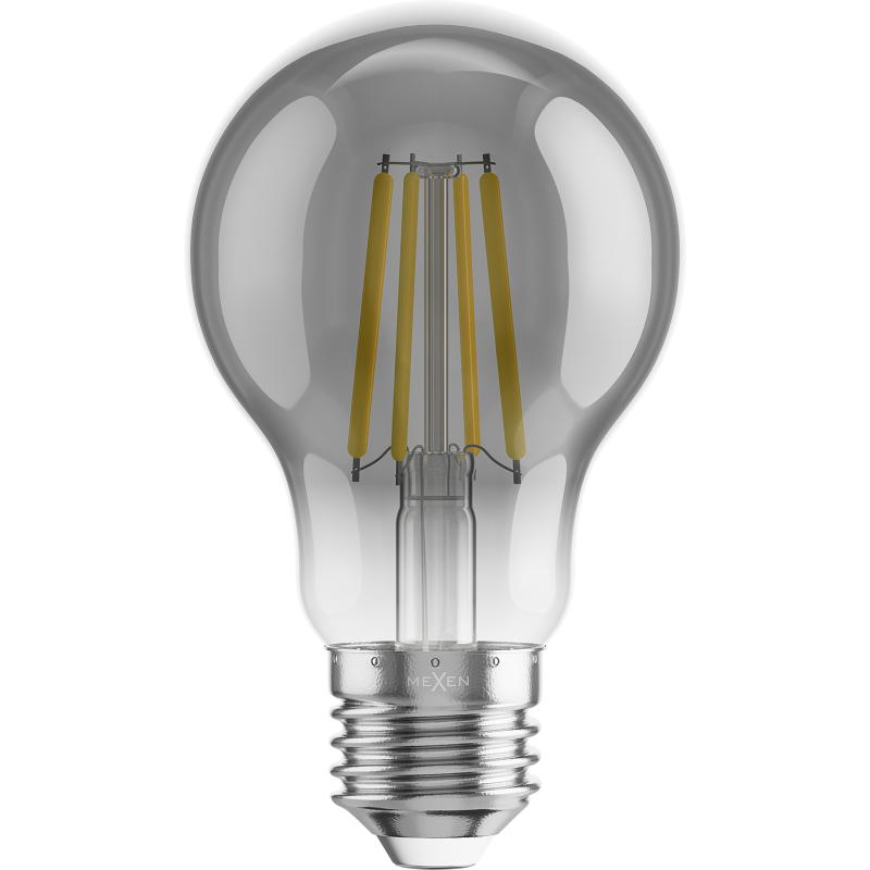Mexen Vintis żarówka filament LED E27, A60, 6W, Ciepła - 2200K, 450 lm, smoke - L150-E27-0622-70