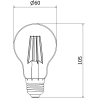 Mexen Vintis żarówka filament LED E27, A60, 6W, Ciepła - 2700K, 600 lm, amber - L150-E27-0627-50
