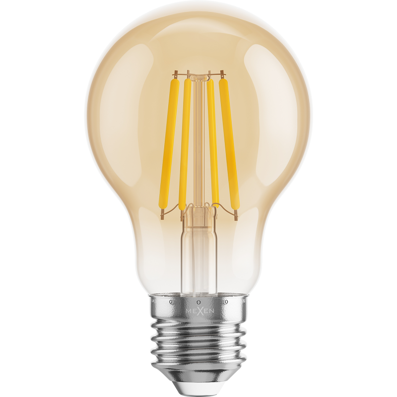 Mexen Vintis żarówka filament LED E27, A60, 6W, Ciepła - 2700K, 600 lm, amber - L150-E27-0627-50