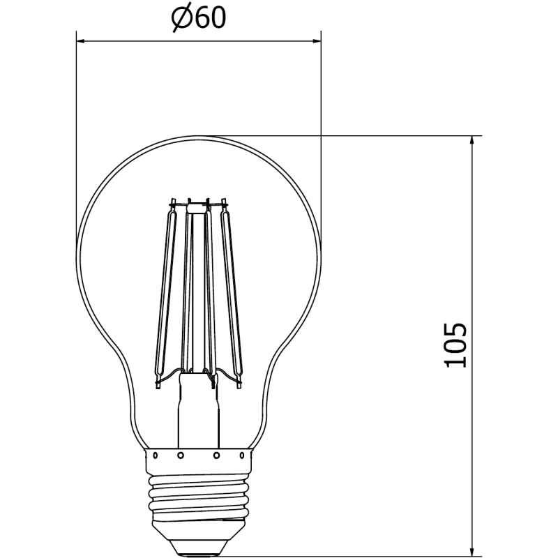 Mexen Vintis żarówka filament LED E27, A60, 10W, Ciepła - 2700K, 910 lm, amber - L150-E27-1027-50