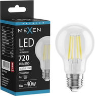 Mexen Vintis żarówka filament LED E27, A60, 6W, Neutralna - 4000K, 720 lm, clear - L150-E27-0640-00