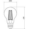Mexen Vintis żarówka filament LED E27, A60, 12W, Neutralna - 4000K, 1585 lm, clear - L150-E27-1240-00