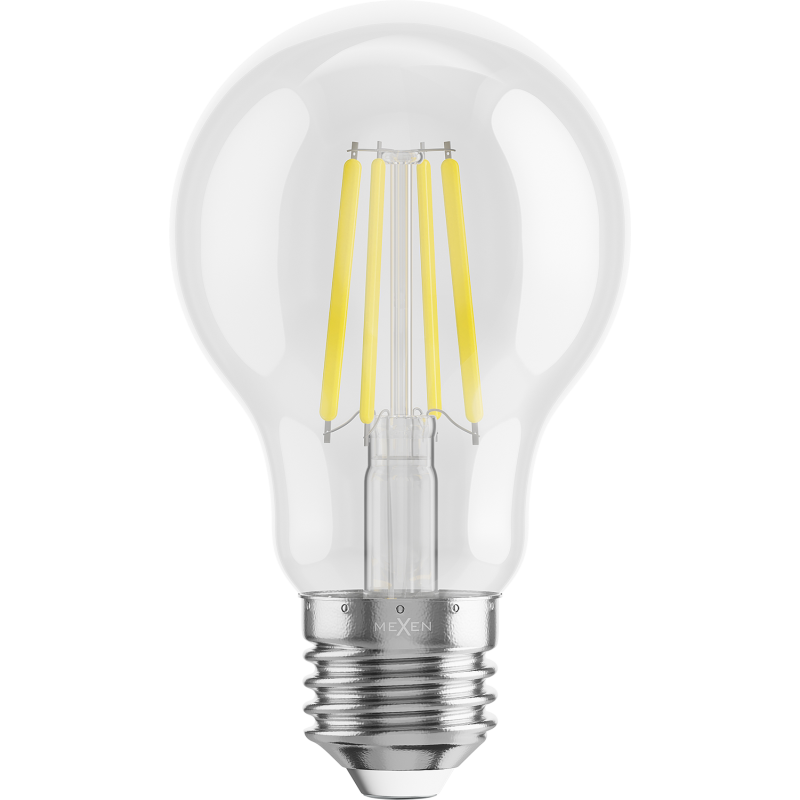 Mexen Vintis żarówka filament LED E27, A60, 6W, Zimna - 6500K, 720 lm, clear - L150-E27-0665-00