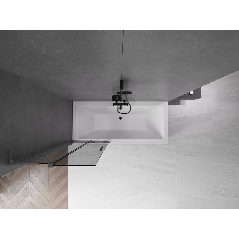Mexen Velar L parawan nawannowy 2-skrzydłowy rozsuwany 75 x 150 cm, grafit, gun metal - 896-075-003-41-95