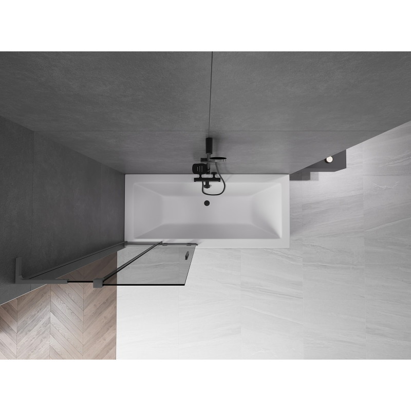 Mexen Velar L parawan nawannowy 2-skrzydłowy rozsuwany 80 x 150 cm, grafit, gun metal - 896-080-003-41-95