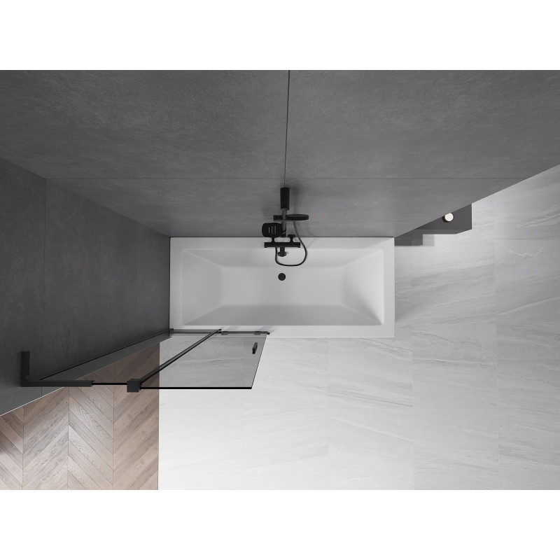 Mexen Velar L parawan nawannowy 2-skrzydłowy rozsuwany 85 x 150 cm, grafit, czarny - 896-085-003-41-70