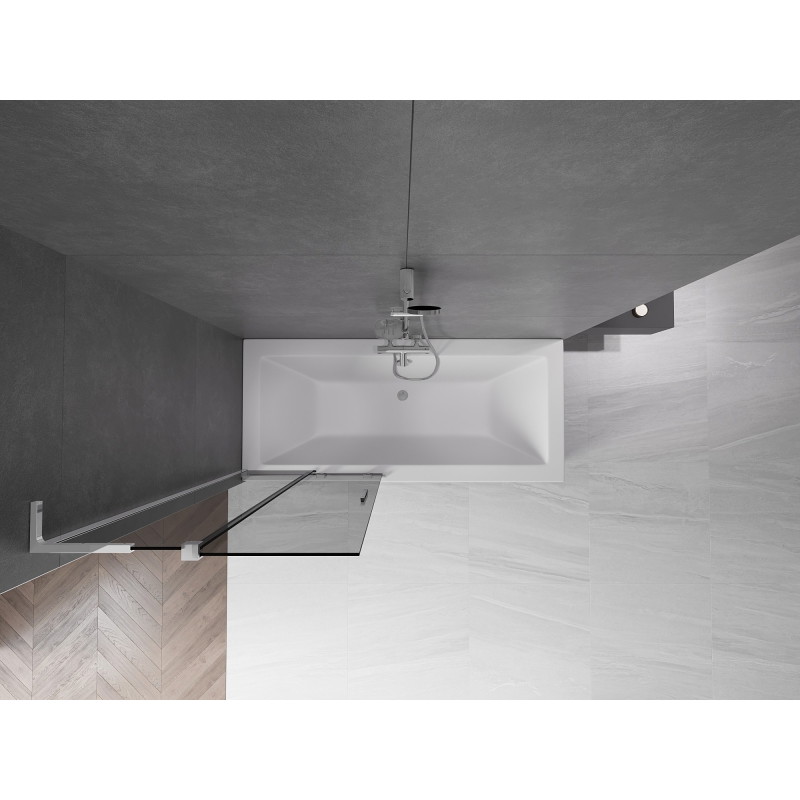 Mexen Velar L parawan nawannowy 2-skrzydłowy rozsuwany 85 x 150 cm, grafit, chrom - 896-085-003-41-01