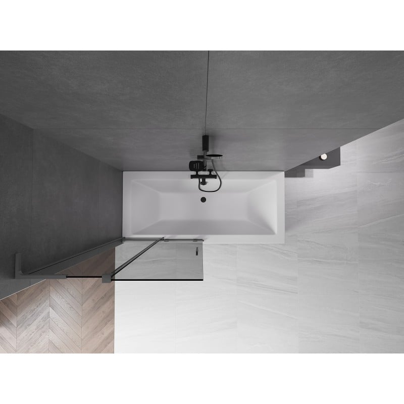 Mexen Velar L parawan nawannowy 2-skrzydłowy rozsuwany 90 x 150 cm, grafit, gun metal - 896-090-003-41-95
