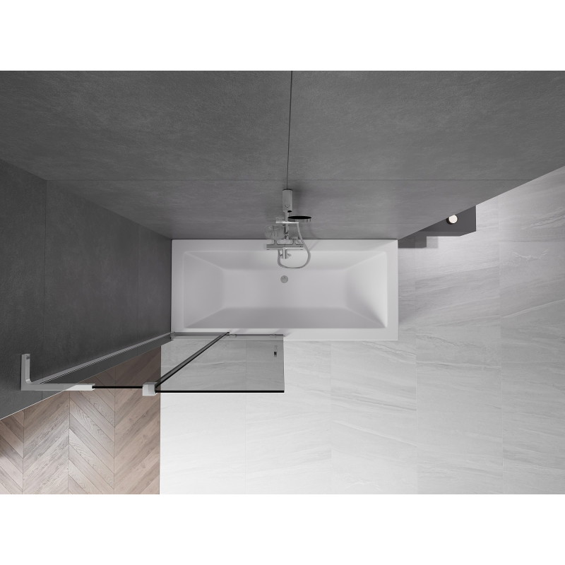 Mexen Velar L parawan nawannowy 2-skrzydłowy rozsuwany 90 x 150 cm, grafit, chrom - 896-090-003-41-01