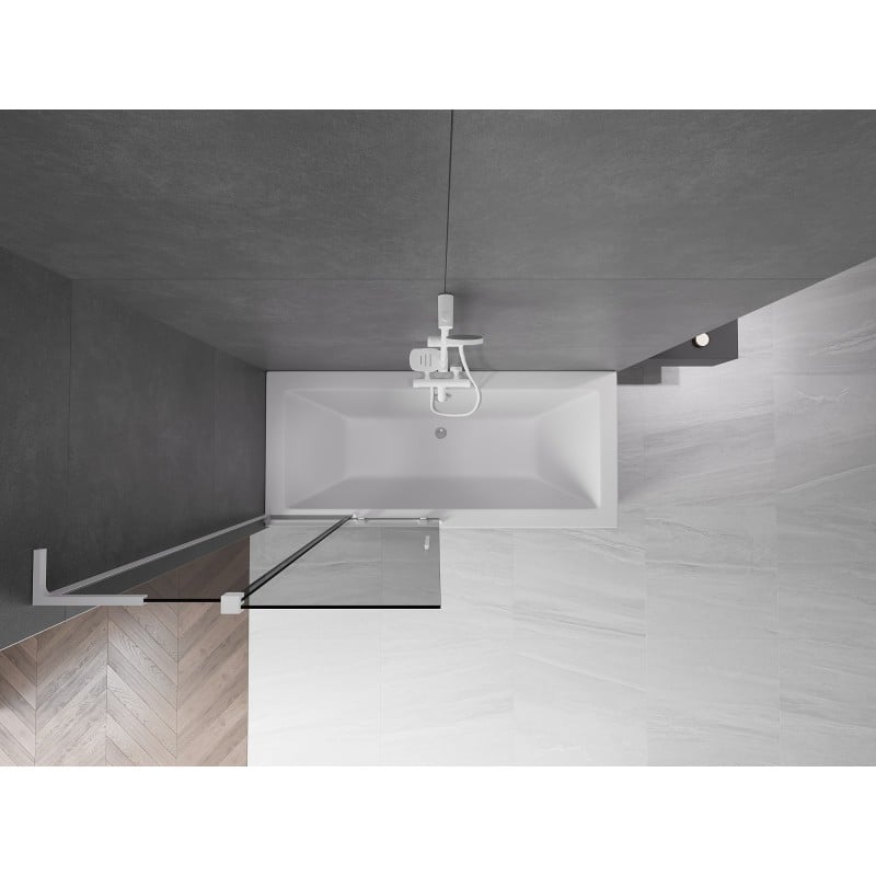 Mexen Velar L parawan nawannowy 2-skrzydłowy rozsuwany 95 x 150 cm, grafit, biały - 896-095-003-41-20