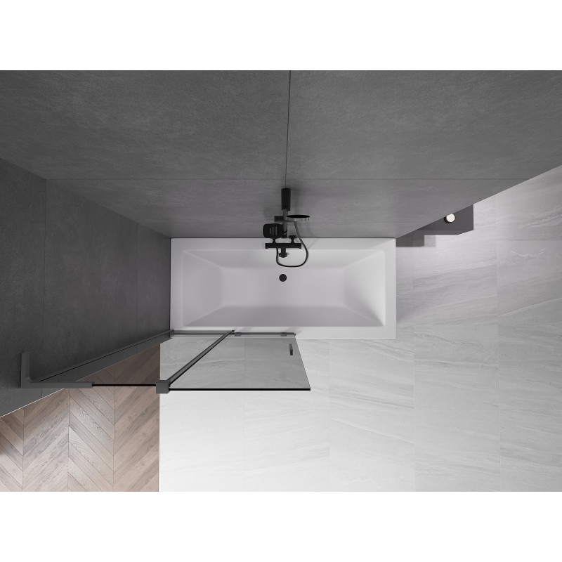 Mexen Velar L parawan nawannowy 2-skrzydłowy rozsuwany 100 x 150 cm, grafit, gun metal - 896-100-003-41-95