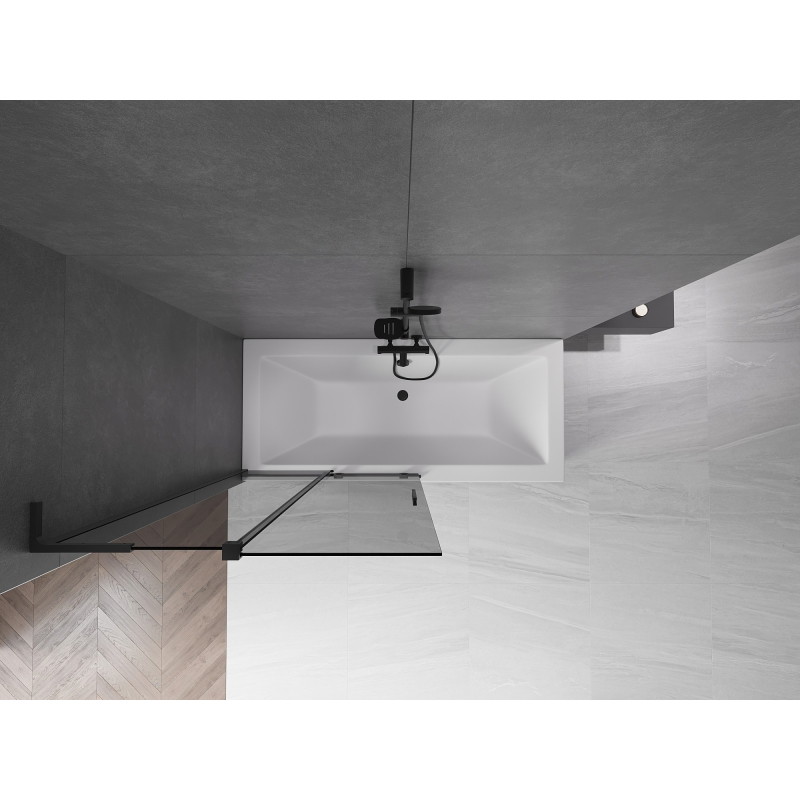 Mexen Velar L parawan nawannowy 2-skrzydłowy rozsuwany 100 x 150 cm, grafit, czarny - 896-100-003-41-70