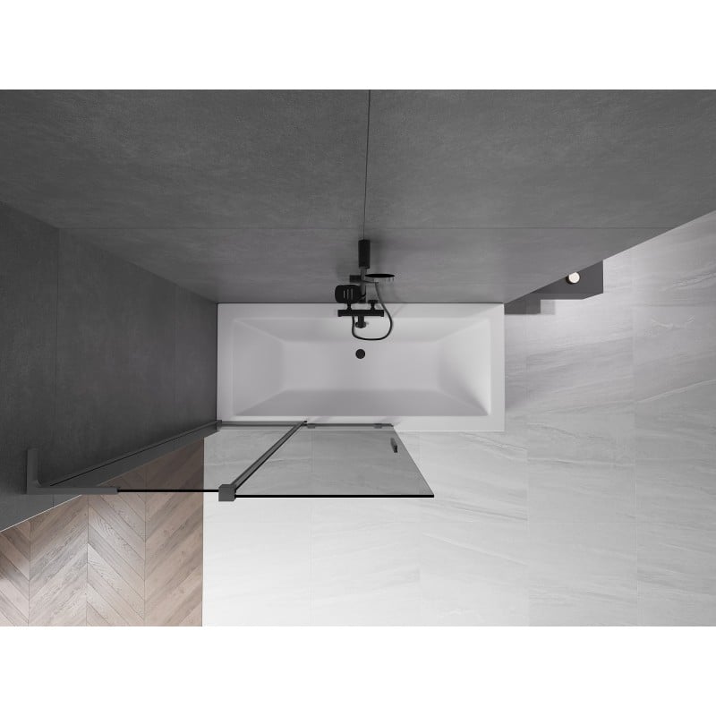 Mexen Velar L parawan nawannowy 2-skrzydłowy rozsuwany 110 x 150 cm, grafit, gun metal - 896-110-003-41-95