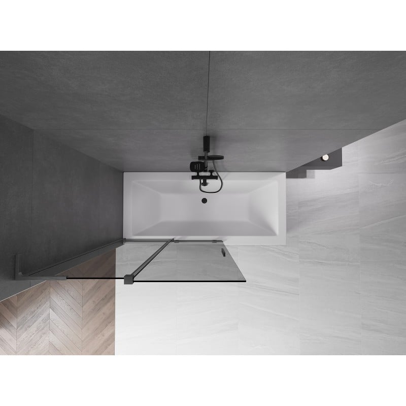 Mexen Velar L parawan nawannowy 2-skrzydłowy rozsuwany 110 x 150 cm, grafit, gun gray szczotkowany - 896-110-003-41-66