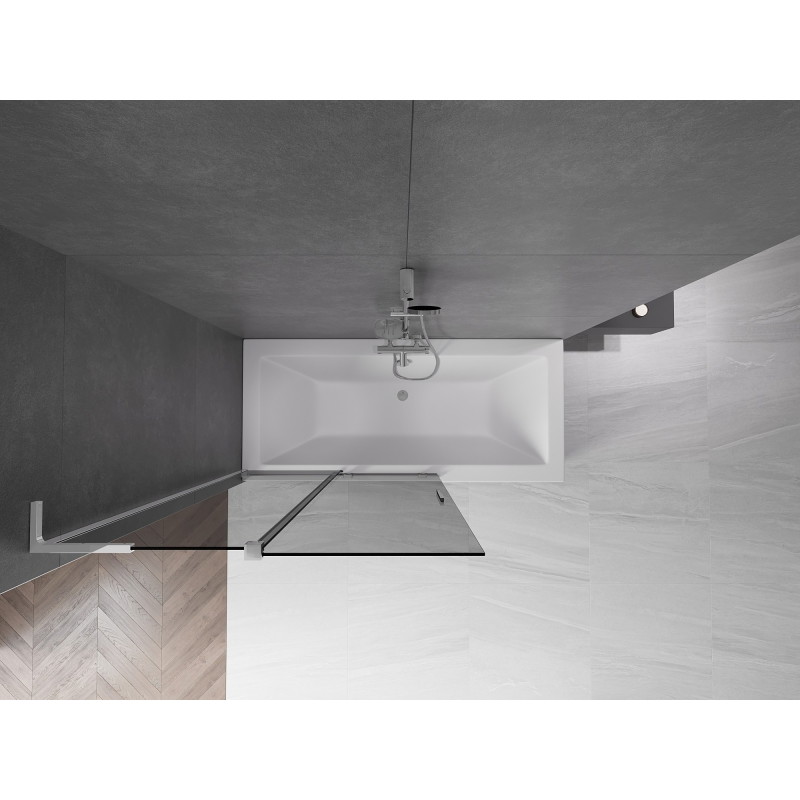 Mexen Velar L parawan nawannowy 2-skrzydłowy rozsuwany 110 x 150 cm, grafit, chrom - 896-110-003-41-01
