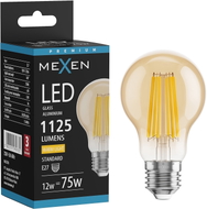 Mexen Vintis żarówka filament LED E27, A60, 12W, Ciepła - 2700K, 1125 lm, amber - L150-E27-1227-50