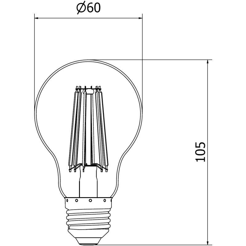 Mexen Vintis żarówka filament LED E27, A60, 12W, Ciepła - 2700K, 1125 lm, amber - L150-E27-1227-50