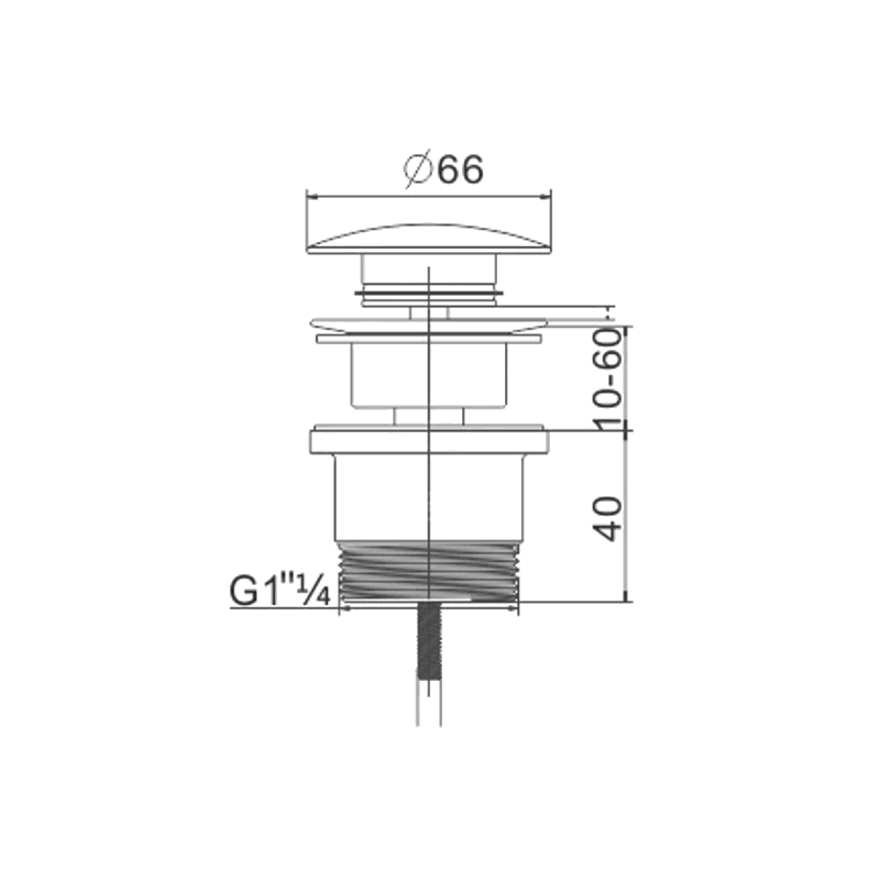 Mexen korek klik-klak uniwersalny, czarny - 79930-70