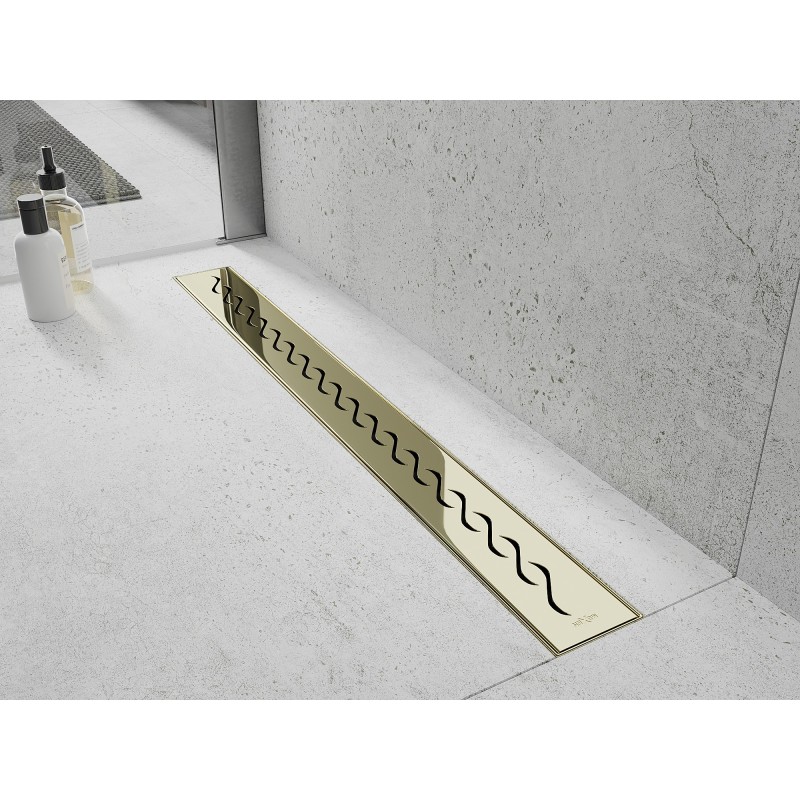 Mexen Flat 360° M18 odpływ liniowy obrotowy 90 cm, złoty - 1523090-40