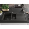 Mexen Andres zlewozmywak granitowy 1,5-komorowy z ociekaczem 1000 x 500 mm czarny/złoty metalik, syfon czarny - 6515101510-75-B